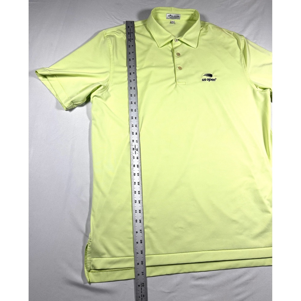 Peter Millar Summer Comfort US Open Polo Shirt Mens Large Lime Green Stripe L - Picture 3 of 6
